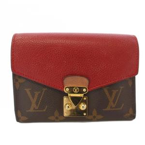 ルイヴィトン LOUIS VUITTON モノグラム ポルトフォイユ パラス 三つ折り財布 赤 レッド 茶 ブラウン M67478 /TK ■OH レディース