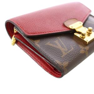 ルイヴィトン LOUIS VUITTON モノグラム ポルトフォイユ パラス 三つ折り財布 赤 レッド 茶 ブラウン M67478 /TK ■OH レディース