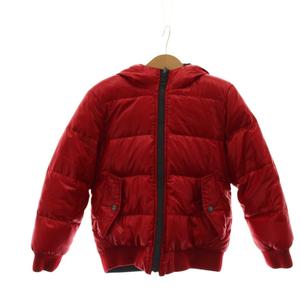バーバリー ロンドン BURBERRY LONDON ダウンジャケット リバーシブル 6Y-116cm 赤 レッド 紺 ネイビー フード付き /RR キッズ