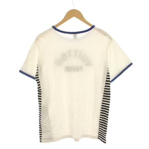 ルイヴィトン LOUIS VUITTON 23SS Tシャツ カットソー 半袖 ロゴ ボーダー S 白 ホワイト 青 ブルー RW232W OB0 FPTB06 /YM レディース