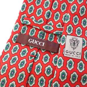 グッチ GUCCI ネクタイ 総柄 レギュラータイ 赤 レッド 緑 グリーン /TK ■OH メンズ