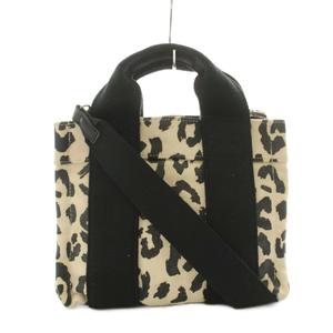 マウジー MOUSSY ショルダーバッグ ハンドバッグ キャンバス レオパード柄 ヒョウ柄 白 ホワイト 黒 ブラック /KU レディース