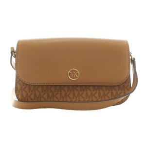マイケルマイケルコース Michael michael kors クロスボディ スモール MKシグネチャー ショルダーバッグ PVC レザー 茶 ブラウン /AN レディース