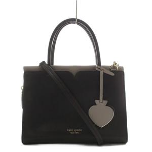 ケイトスペード KATE SPADE スペンサー サッチェル ショルダーバッグ ハンドバッグ 2way レザー グレー 黒 ブラック /AN ●D レディース