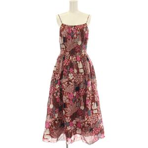 ケイトスペード KATE SPADE 花柄 キャミワンピース ロング ワンピース 0 茶 ピンク NJMUA510 /☆G レディース