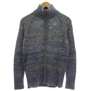 エディーバウアー EDDIE BAUER ニット ジップアップ ハイネック 長袖 XS 青 パープル /☆G レディース