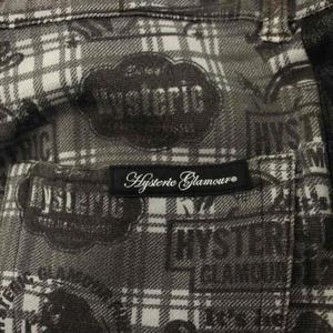 ヒステリックグラマー HYSTERIC GLAMOUR スキニーパンツ リバーシブル デニムプリント チェック 総柄 F グレー 青 ブルー 0133CP02 /HN レディース