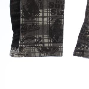 ヒステリックグラマー HYSTERIC GLAMOUR スキニーパンツ リバーシブル デニムプリント チェック 総柄 F グレー 青 ブルー 0133CP02 /HN レディース