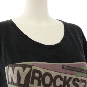 ヒステリックグラマー HYSTERIC GLAMOUR CRAMPS Tee free Tシャツ カットソー 半袖 麻 リネン プリント F 黒 ブラック 0152CT09 /HN レディース