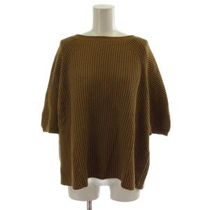 マックスマーラ ウィークエンドライン MAX MARA WEEKEND LINE ニット カットソー 五分袖 ラウンドネック L 茶 ブラウン 536618896700 /GG レディース