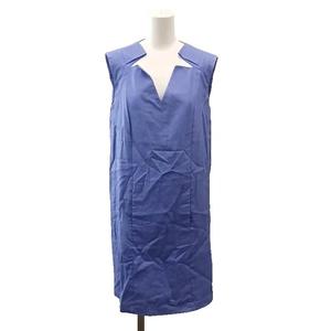 エムエムシックス メゾンマルジェラ MM6 Maison Margiela ワンピース ひざ丈 ノースリーブ コットン 40 青 ブルー S32CT0528 S40488 /AN レディース