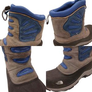 ザノースフェイス THE NORTH FACE スノーブーツ ショートブーツ スエード 20.5cm グレー 青 ブルー /KU キッズ
