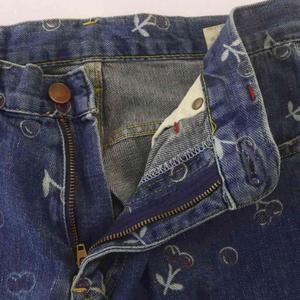 ヒステリックグラマー HYSTERIC GLAMOUR デニムパンツ サクランボ チェリー柄 ジーンズ F 青 ブルー 2AP-0540 /☆G レディース