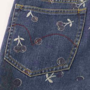 ヒステリックグラマー HYSTERIC GLAMOUR デニムパンツ サクランボ チェリー柄 ジーンズ F 青 ブルー 2AP-0540 /☆G レディース