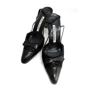 マノロブラニク MANOLO BLAHNIK サンダル ミュール レース 