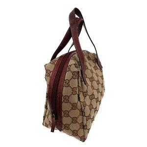 グッチ GUCCI ハンドバッグ ミニ GGキャンバス 茶 ボルドー 124542  