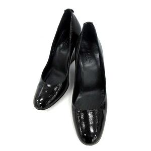 【GUCCI/グッチ】美品 ウェッジ ソール エナメル パンプス 36 1/2 GUCCI - グッチ GUCCI パンプス ウェッジソール オープントゥ GG