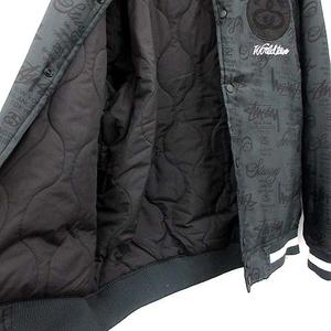 【GW期間限定セール】stussy gear ジャケット ブルゾン ステューシー STUSSY GEAR ジャケット ブルゾン 中綿 総柄 ロゴ XL 黒