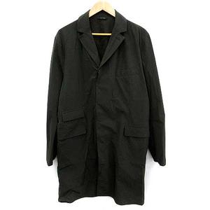エルメス HERMES ステンカラーコート ロング ナイロン 52 カーキ /YM 
