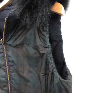 アナイ ANAYI ダウンベスト リバーシブル チェック フォックスファー