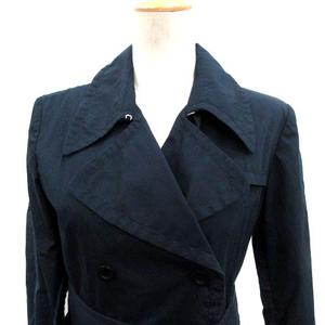 ミュウミュウ miumiu トレンチコート ショート 42 紺 ネイビー /TK ○D 