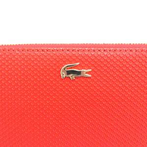 ラコステ LACOSTE 長財布 L字ファスナー レザー 赤 レッド /EK