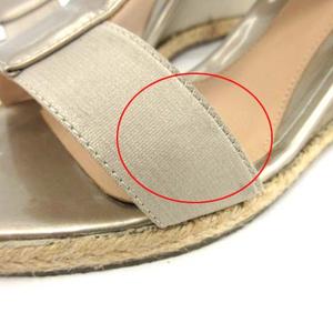 フェンディ FENDI サンダル ウェッジソール エナメル 38 ベージュ /TK