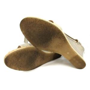 フェンディ FENDI サンダル ウェッジソール エナメル 38 ベージュ /TK