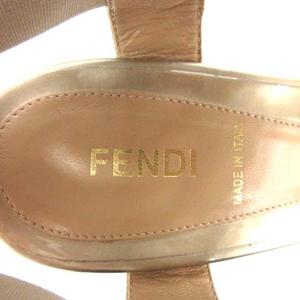 フェンディ FENDI サンダル ウェッジソール エナメル 38 ベージュ /TK