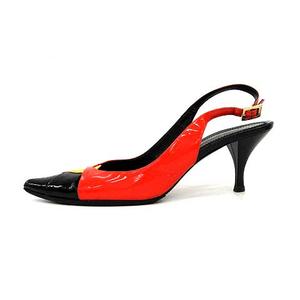 フェンディ FENDI パンプス ヒール ポインテッドトゥ エナメル 36.5 赤 