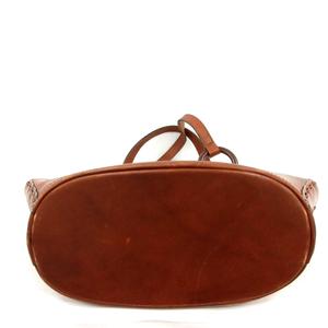 アナスイ ANNA SUI ハンドバッグ 刺繍 レザー 本革 花柄 茶