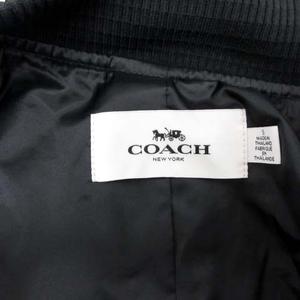コーチ COACH ジャケット スタジャン 切替 ラムレザー S 黒 ブラック