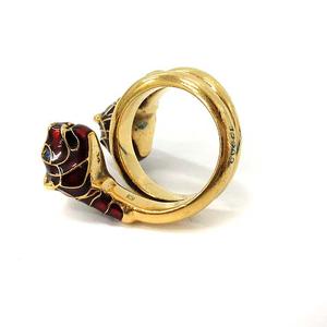 グッチ タイガーヘッド リング レッドエナメル付き 指輪 #14号 グッチ GUCCI タイガーヘッド リング 指輪 14 ゴールド レッド