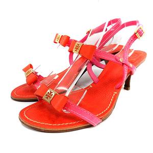 トリーバーチ TORY BURCH サンダル ストラップ レザー リボン 7M