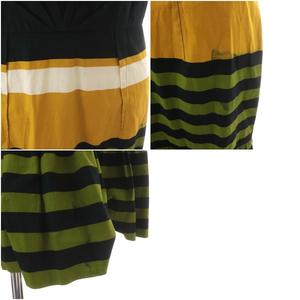PRADA ワンピース　ボーダー　プラダ プラダ PRADA ワンピース ひざ丈 半袖 ボーダー コットン シルク 絹 38