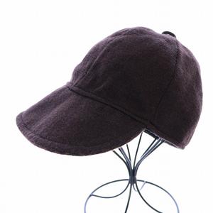 フェンディ FENDI ニットキャップ 帽子 つば裏ズッカ柄 茶 ブラウン  