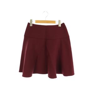 プラダ PRADA フレアスカート ミニ 38 ボルドー /MY□ レディース 081 