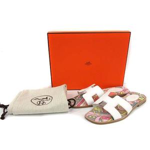 エルメス HERMES オラン サンダル フラット Hロゴ レザー インソール  