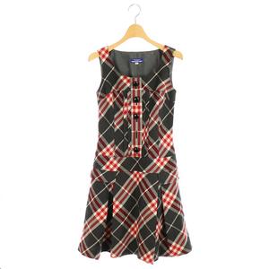 バーバリーブルーレーベル Burberry Blue Label ワンピース ミニ チェック ノースリーブ 38 グレー 赤 Hk Ec レディース 081 ベクトルパーク