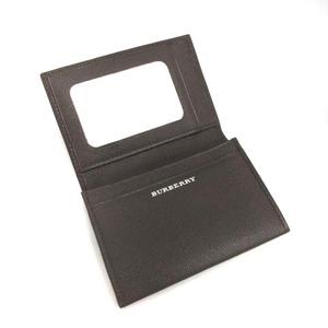 バーバリー BURBERRY 名刺入れ カードケース カウレザー 牛革 茶