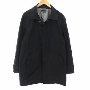 エディーバウアー EDDIE BAUER ステンカラーコート ジャケット ナイロン コットン アウター M 黒 ブラック /YM ■EC メンズ