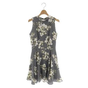 スナイデル Snidel ワンピース 膝丈 ノースリーブ ハイネック 花柄 チェック 1 黒 白 ブラック ホワイト Mf Ec レディース 081 ベクトルパーク