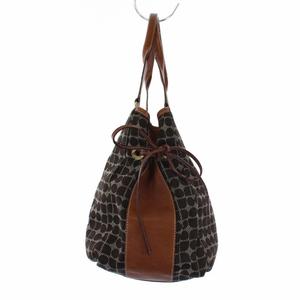 【匿名配送】ケイトスペード 総柄ファブリック レザー トートバッグ 茶 赤 春鞄 ケイトスペード KATE SPADE 総柄 トートバッグ ショルダーバッグ