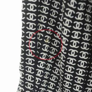 シャネル CHANEL ココマーク総柄シルクプリーツシャツ ブラウス