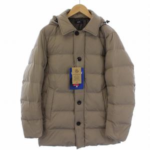 未使用品 シップス SHIPS 小松マテーレ ダントツ撥水 ダウンコート フード ミドル丈 ジップアップ M べージュ 114-55-0212-2194 /BM ■EC メンズ