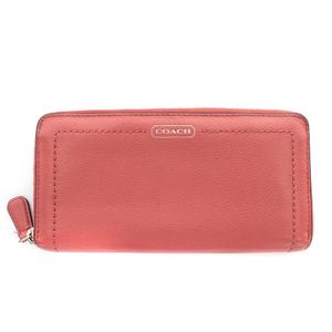 コーチ COACH 長財布 レザー ラウンドファスナー オレンジ /☆G