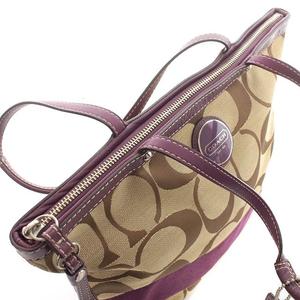 コーチ COACH トートバッグ シグネチャー キャンバス 紫 パープル 