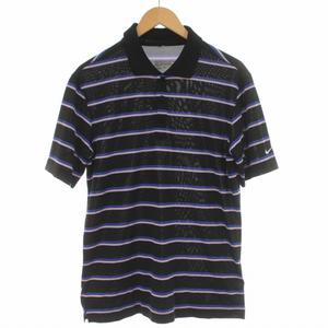 ナイキ　ゴルフシャツ 黒 NIKE ナイキゴルフ 長袖スキッパーシャツ 黒 DRI-FIT ストレッチ