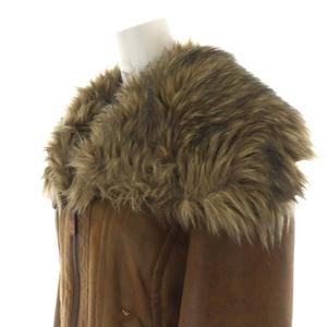 美品 00s ARMANI JEANSファーブルゾン ブラウン アルマーニ ジーンズ ARMANI JEANS フェイクムートンジャケット ファー