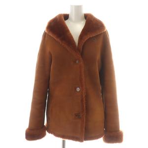Burberryー ムートンジャケット L ブラウン くるみボタン 高級白タグ